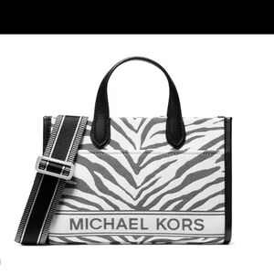 Nwt Michael Kors Gigi Black and White Zebra Purse Satchel